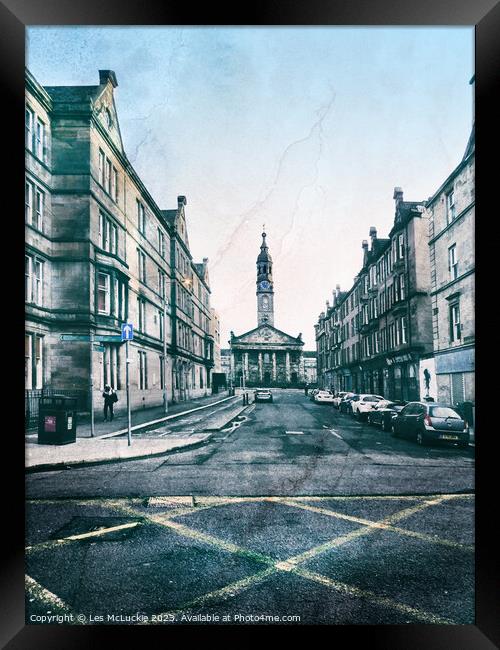 Glasgow Outdoor street view  Framed Print by Les McLuckie