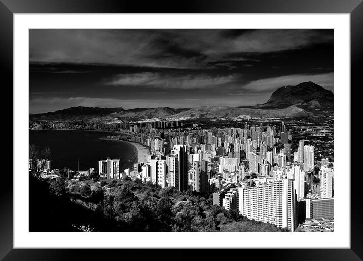 Benidorm Skyline Cityscape Costa Blanca Spain Framed Mounted Print by Andy Evans Photos