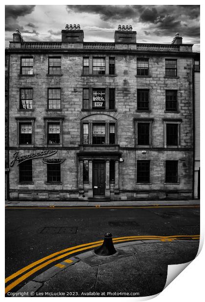 Glasgow Back Street Building  Print by Les McLuckie