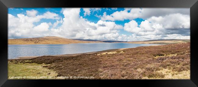 Cow Green Reservoir, Teesdale, Panorama Framed Print by Richard Laidler