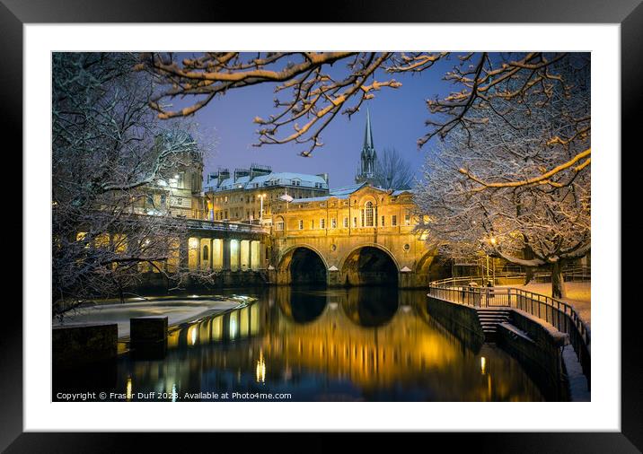 Pulteney Bridge and the River Avon, Bath Framed Mounted Print by Fraser Duff