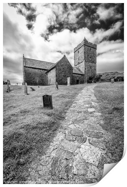 St Clement's Church, Rodel, Harris, Scotland Print by Fraser Duff