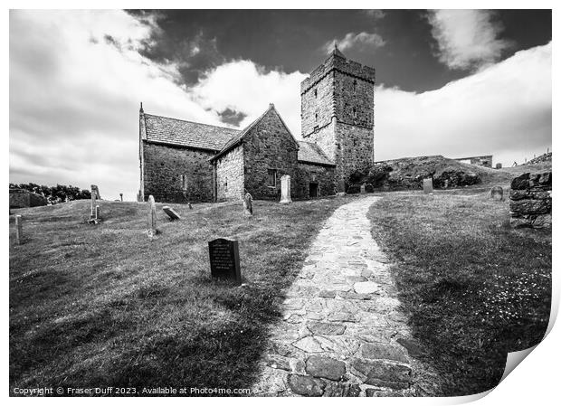 St Clement's Church, Rodel, Harris, Scotland Print by Fraser Duff