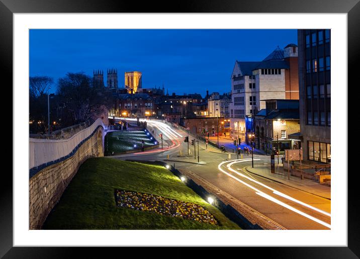 York city at night Framed Mounted Print by Martin Williams