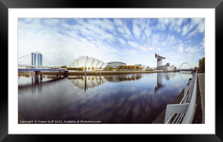 Glasgow Riverside Panorama Framed Mounted Print by Fraser Duff