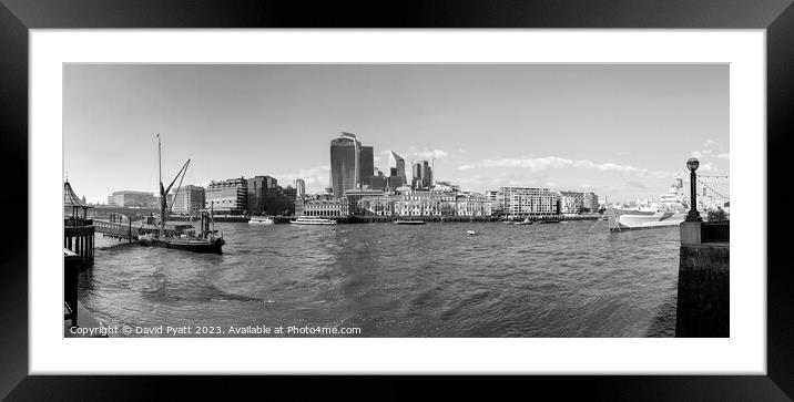 London City Panorama Framed Mounted Print by David Pyatt