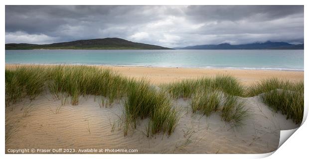 Across the Dunes, Luskentyre, Harris, Outer Hebrides Print by Fraser Duff