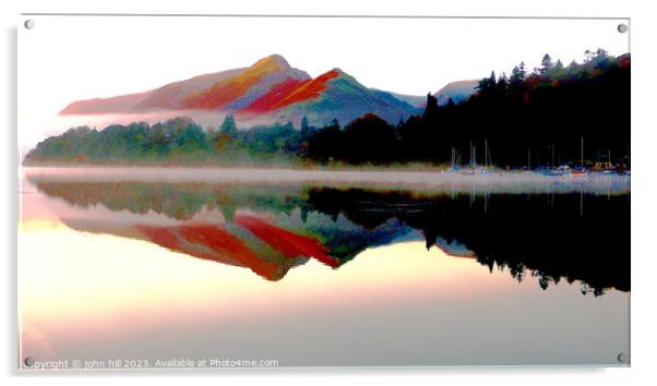 Dawn's Magic on Derwentwater Acrylic by john hill