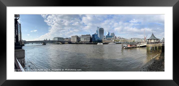 River Thames And City Panorama Framed Mounted Print by David Pyatt