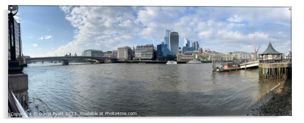 River Thames And City Panorama Acrylic by David Pyatt