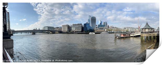 River Thames And City Panorama Print by David Pyatt