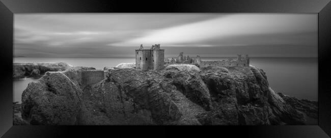 Dunnotar Castle black and white panorama Framed Print by Anthony McGeever