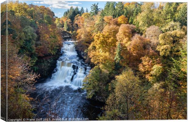 Autumn at the Falls of Clyde, New Lanark, Scotland Canvas Print by Fraser Duff