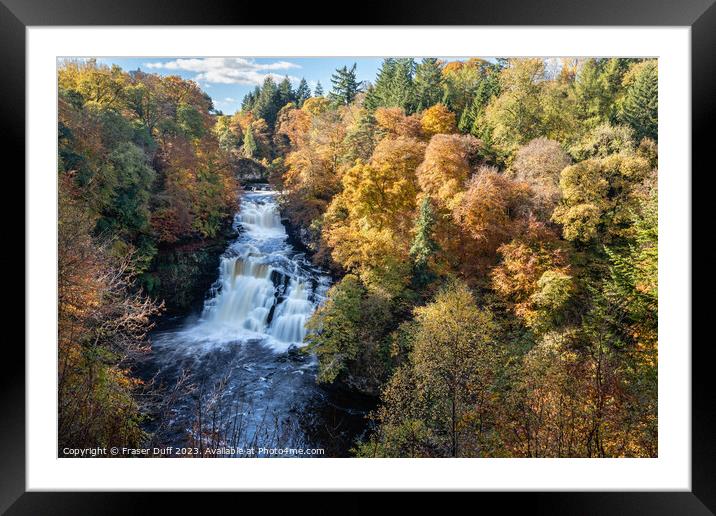 Autumn at the Falls of Clyde, New Lanark, Scotland Framed Mounted Print by Fraser Duff