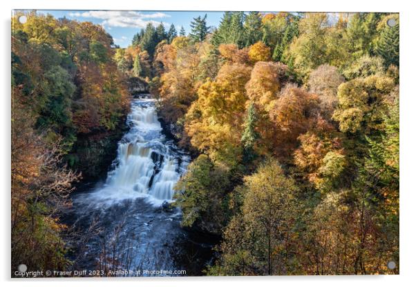 Autumn at the Falls of Clyde, New Lanark, Scotland Acrylic by Fraser Duff