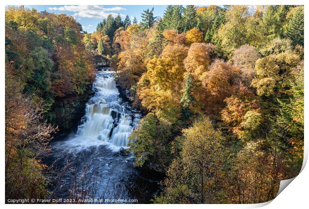 Autumn at the Falls of Clyde, New Lanark, Scotland Print by Fraser Duff