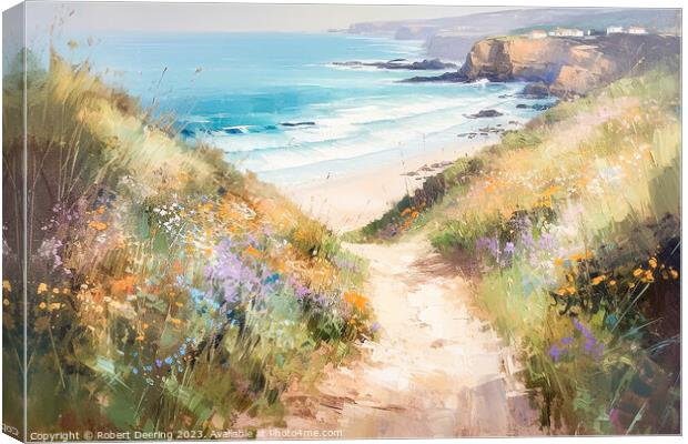 down to the beach Canvas Print by Robert Deering