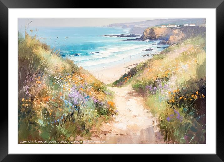 down to the beach Framed Mounted Print by Robert Deering