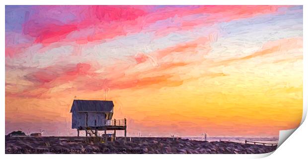 The Lookout at Sunset Print by Keith Douglas
