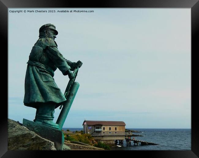 Moelfre bronze statue from the side. Framed Print by Mark Chesters