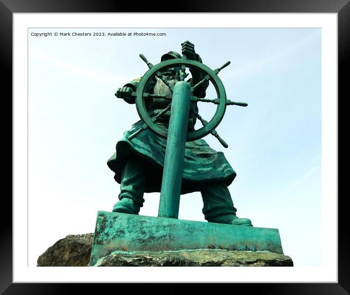 Moelfre bronze statue from the front Framed Mounted Print by Mark Chesters
