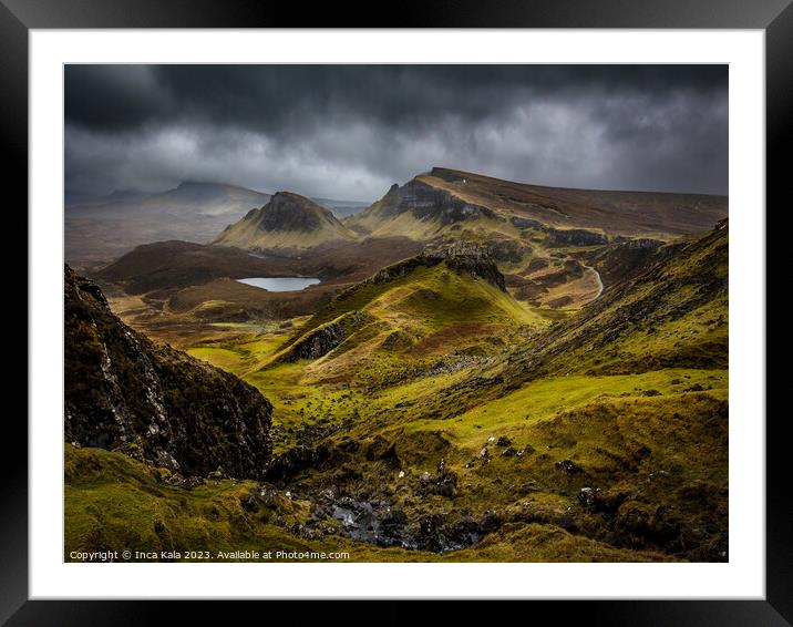 The Quiraing View Towards Sartle - Isle of Skye Framed Mounted Print by Inca Kala