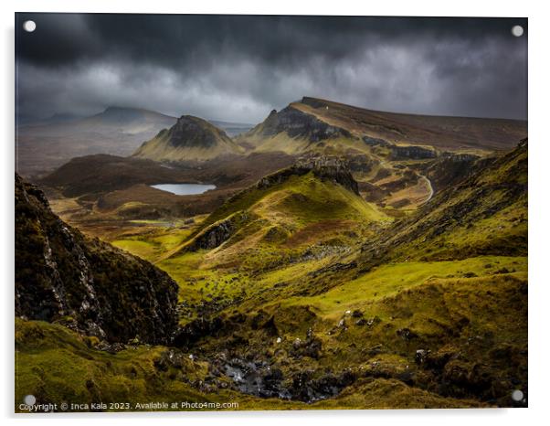 The Quiraing View Towards Sartle - Isle of Skye Acrylic by Inca Kala