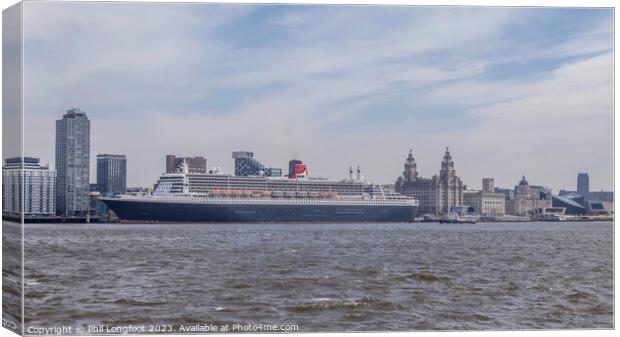 Queen Mary 2 visits Liverpool England Canvas Print by Phil Longfoot