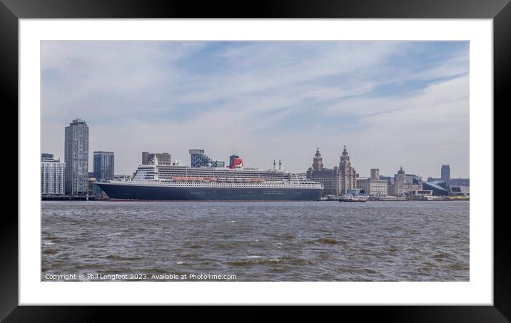 Queen Mary 2 visits Liverpool England Framed Mounted Print by Phil Longfoot