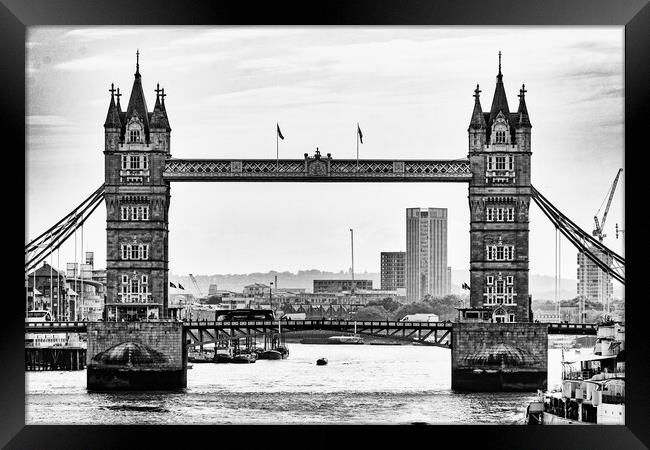 Tower Bridge - London - Mono 2023 Framed Print by Glen Allen