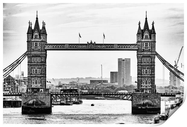Tower Bridge - London - Mono 2023 Print by Glen Allen