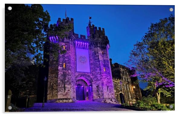 Lancaster Castle Illuminated Acrylic by Michele Davis