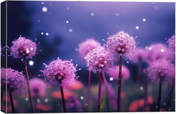 Purple Allium Flowers Canvas Print by Picture Wizard