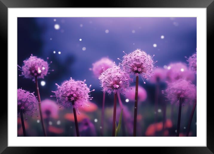 Purple Allium Flowers Framed Mounted Print by Picture Wizard
