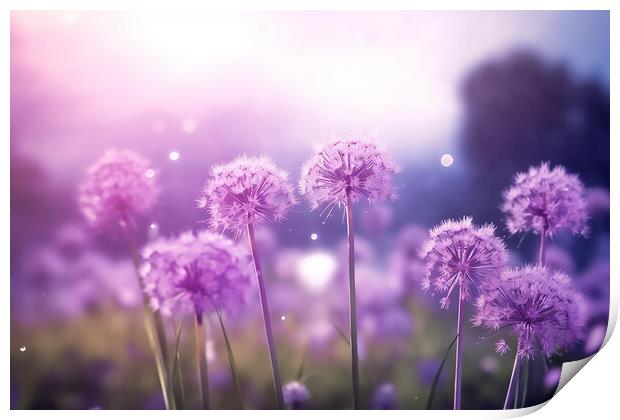 Purple Allium Flowers Print by Picture Wizard