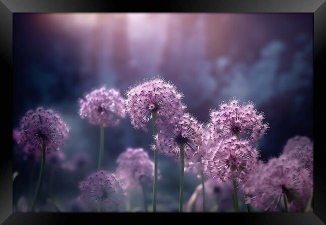 Purple Allium Flowers Framed Print by Picture Wizard