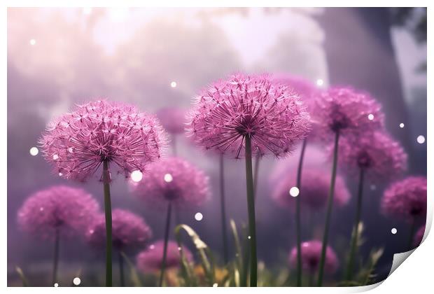 Purple Allium Flowers Print by Picture Wizard