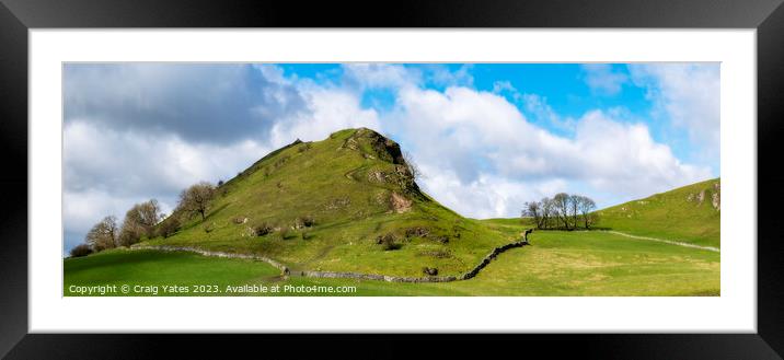 Parkhouse Hill Peak District Panorama. Framed Mounted Print by Craig Yates
