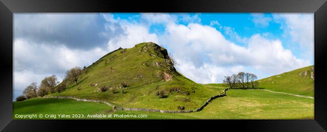 Parkhouse Hill Peak District Panorama. Framed Print by Craig Yates