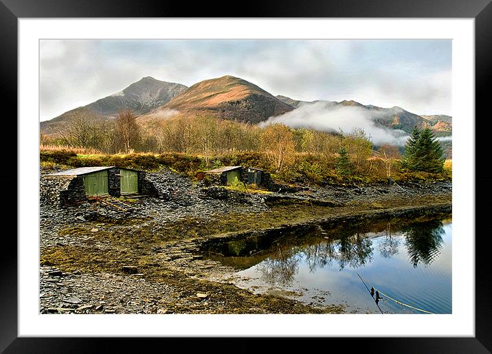 Boat Huts by Loch Leven Framed Mounted Print by Jacqi Elmslie