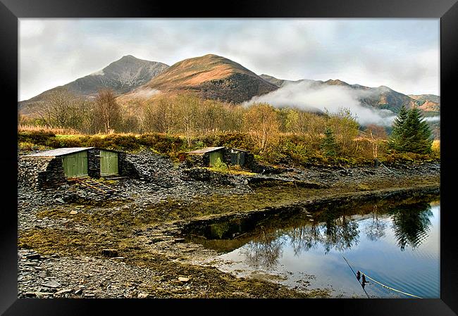 Boat Huts by Loch Leven Framed Print by Jacqi Elmslie
