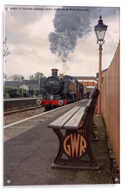 The majestic TGWR Pannier No. 9466 West Somerset R Acrylic by Duncan Savidge