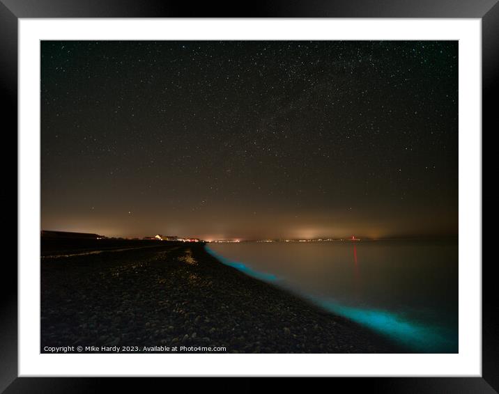 The night the sea turned blue Framed Mounted Print by Mike Hardy