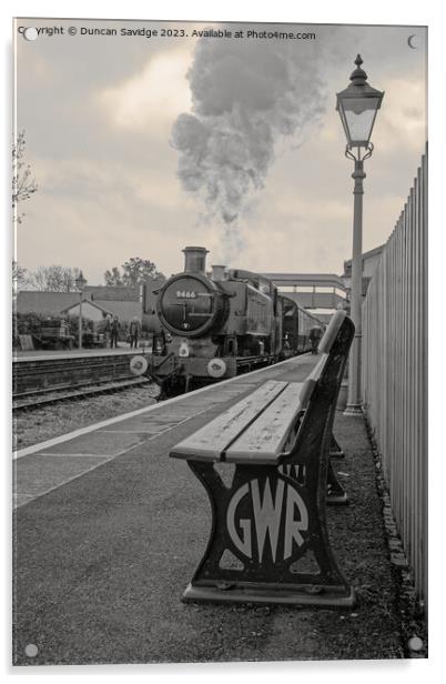 GWR Pannier No. 9466 West Somerset Railway  Acrylic by Duncan Savidge