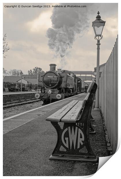 GWR Pannier No. 9466 West Somerset Railway  Print by Duncan Savidge