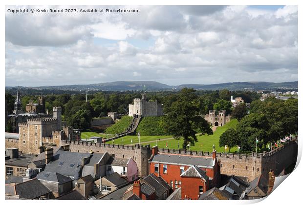 Cardiff castle Print by Kevin Round