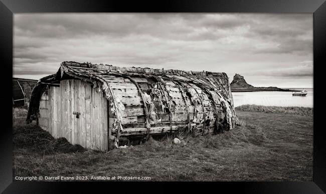 Lindisfarne hut Framed Print by Darrell Evans