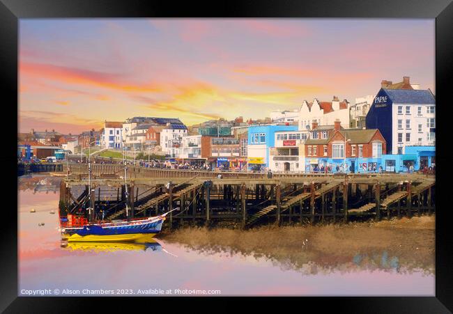 Bridlington Harbour Watercolour  Framed Print by Alison Chambers
