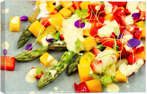 Asparagus salad with fruit. Canvas Print by Mykola Lunov Mykola