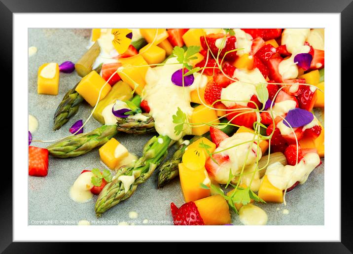 Asparagus salad with fruit. Framed Mounted Print by Mykola Lunov Mykola